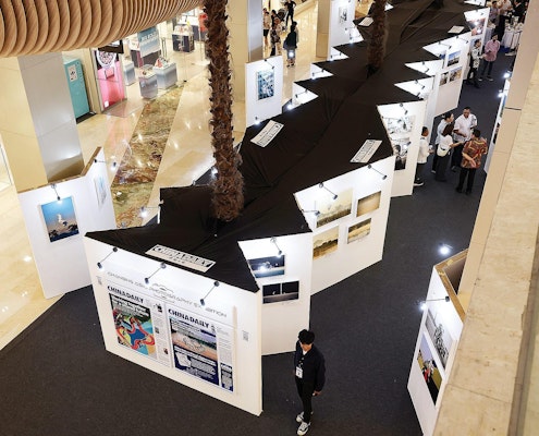 Aerial view of the exhibition